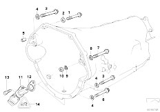 E38 L7 M73 Sedan / Automatic Transmission/  Gearbox Mounting Parts