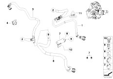 E90 320d N47 Sedan / Fuel Preparation System/  Fuel Pipes Mounting Parts