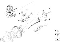 E93 320d N47 Cabrio / Engine/  Timing Timing Chain Lower P