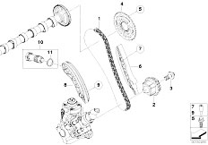 E91 320d N47 Touring / Engine/  Timing Gear Timing Chain Top