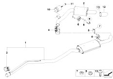 E88 118d N47 Cabrio / Exhaust System Exhaust System Rear