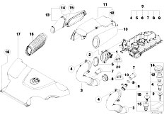 E46 320d M47N Touring / Fuel Preparation System Mass Air Flow Sensor Intake Silencer