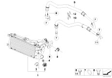 E91 335i N54 Touring / Radiator/  Engine Oil Cooler Oil Cooler Line