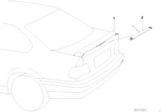E36 323i M52 Coupe / Vehicle Trim/  Rear Spoiler With Brake Light