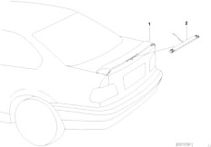 E36 318i M43 Cabrio / Vehicle Trim/  Rear Spoiler With Brake Light