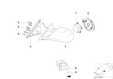 E36 318is M44 Coupe / Vehicle Trim/  Exterior Mirror M Technic