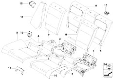 E92 323i N52N Coupe / Seats/  Through Loading Facility Seat Cover