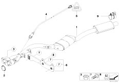 E91 318i N43 Touring / Exhaust System/  Catalytic Converter Front Silencer