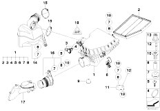 E60N 520i N43 Sedan / Fuel Preparation System Intake Silencer Filter Cartridge Hfm