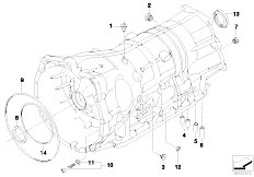 E53 X5 3.0d M57N SAV / Automatic Transmission Ga6hp26z Hous Attachm Parts Awd