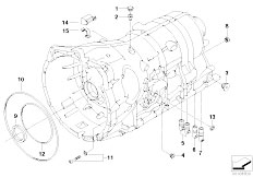 E61 525i M54 Touring / Automatic Transmission/  Ga6hp19z Housing With Mounting Parts