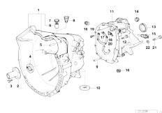 E46 318i N46 Touring / Manual Transmission/  S5d G Housing Mounting Parts