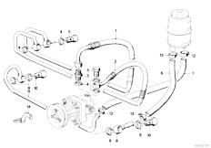 E30 320i M20 Cabrio / Steering/  Hydro Steering Oil Pipes-3