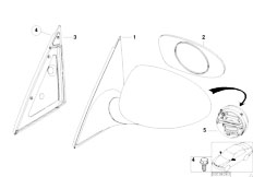 E39 M5 S62 Sedan / Vehicle Trim M Outside Mirror