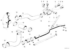 E12 518i M10 Sedan / Engine/  Cooling System Thermostat Water Hoses