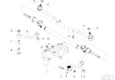 E38 735iL M62 Sedan / Steering/  Steering Linkage Tie Rods