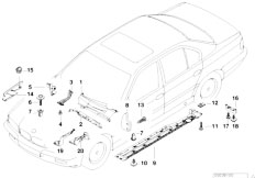 E38 750iLS M73 Sedan / Vehicle Trim/  Body Parts Floor Panel Engine Compartm