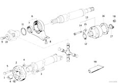 E31 850Ci M73 Coupe / Drive Shaft Drive Shaft Cen Bearing Const Vel Joint