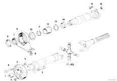 E34 524td M21 Sedan / Drive Shaft Drive Shaft Univ Joint Centre Mounting