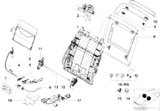 E38 750iL M73N Sedan / Seats/  Comfort Seat Backrest Frame Rear Panel