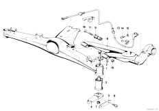 E30 320i M20 Cabrio / Rear Axle/  Rear Axle Support Wheel Suspension