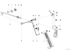 E12 518 M10 Sedan / Pedals/  Accelerator Pedal Rod Assembly