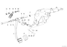 E31 850CSi S70 Coupe / Pedals Pedals Supporting Bracket Clutch Pedal