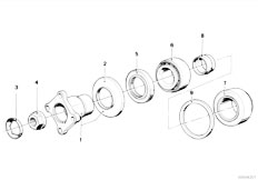 E34 M5 S38 Touring / Rear Axle/  Drive Flange Suspension Gasket Ring