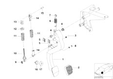 E36 M3 3.2 S50 Cabrio / Pedals/  Pedals Supporting Bracket Clutch Pedal