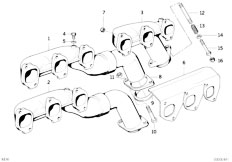 E32 735i M30 Sedan / Engine/  Exhaust Manifold-3