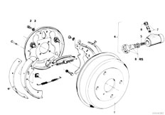 E21 316 M10 Sedan / Brakes/  Drum Brake Brake Drum Wheel Brake Cyl