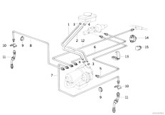 E36 316i 1.6 M43 Compact / Brakes/  Brake Pipe Front Abs