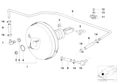 E36 320i M50 Sedan / Brakes Power Brake Unit Depression-3