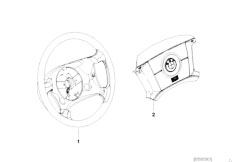 E46 316i 1.6 M43 Sedan / Steering/  Wood Leather Steering Wheel Rim