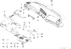 E38 750iLS M73 Sedan / Vehicle Trim/  Trim Panel Dashboard Mounting Parts