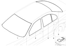 E39 525td M51 Sedan / Vehicle Trim/  Glazing