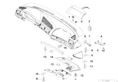 E38 740i M62 Sedan / Vehicle Trim/  Trim Panel Dashboard Mounting Parts-2