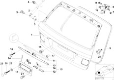 E46 330i M54 Touring / Bodywork/  Single Components For Trunk Lid