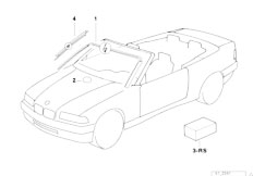 E36 318i M43 Cabrio / Vehicle Trim Glazing Single Parts