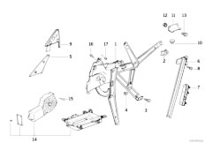 E36 M3 3.2 S50 Cabrio / Vehicle Trim El Front Door Window Lifting Mechanism