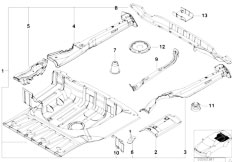 E39 530i M54 Sedan / Bodywork/  Mounting Parts For Trunk Floor Panel