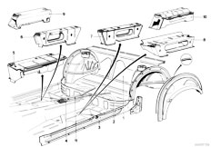 E12 520i M10 Sedan / Bodywork/  Partition Trunk Seat Riser