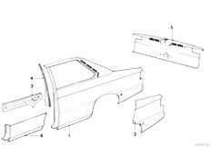 E21 320i M10 Sedan / Bodywork Side Panel Tail Trim