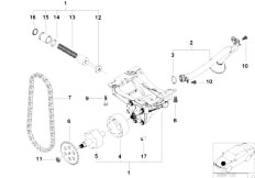 E46 330Ci M54 Cabrio / Engine/  Lubrication System Oil Pump With Drive
