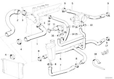 E36 320i M50 Cabrio / Engine/  Cooling System Water Hoses-3