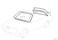 E30 325i M20 Cabrio / Vehicle Trim/  Glazing Single Parts
