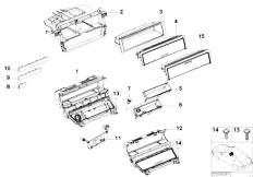 E46 320Ci M54 Coupe / Vehicle Trim/  Storing Partition Mounting Parts
