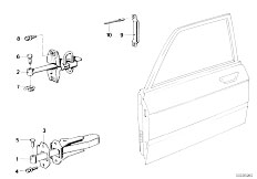 E12 520i M10 Sedan / Bodywork/  Front Door Hinge Door Brake-2