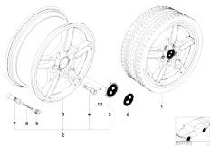 E39 520d M47 Touring / Wheels/  Bmw La Wheel M Parallel Spoke 66