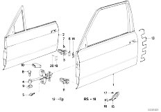 E30 M3 S14 2 doors / Bodywork/  Front Door Hinge Door Brake